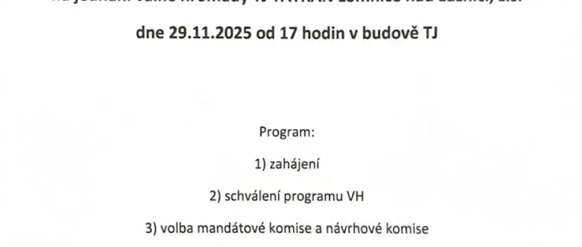 Pozvánka na valnou hromadu