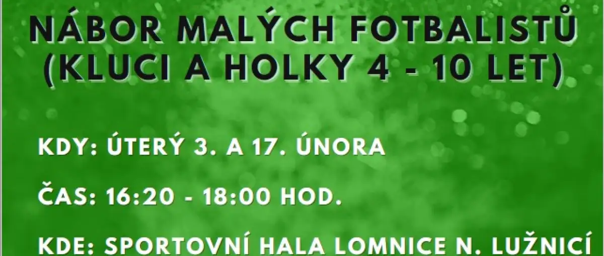 Nábor fotbalistek a fotbalistů 2026